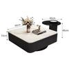 Mesa de centro italiana de lujo, ligera y de alta gama, con placa de roca cuadrada, para apartamento pequeño, moderna, sencilla, para sala de estar, hogar, combinación minimalista en negro