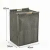 Cesta de Algodón y Lino para Ropa Sucia de Casa Cesta de Lavandería Asa de Madera Portátil Cesta de Almacenamiento de Gran Capacidad Cesta de Almacenamiento Plegable para Baño