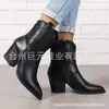 Botas de Mujer Juyuan 2026 Nuevas de Gran Tamaño Bordadas de Caña Baja Deseo Botas de Cuero para Mujer Amazon con Tacones Gruesos y Bordado