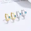 Pendientes redondos de piedra para mujer, verano, plata de ley 925, moda, redondos, turquesa, pendientes de moda, simples, combinan con todo, estilo ins, joyería para orejas