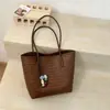 Cross2026 Nuevas Bolsas Tejidas Más Vendidas Gran Capacidad Casual Simple para Mujer Estilo Coreano Bolso Tote de Hombro Único
