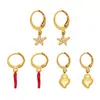 Pendientes Misteriosos y Elegantes con Forma de Corazón Chapado al Vacío PVD Accesorios Versátiles Moda de Alta Gama Pendientes para Mujer Lujo Ligero