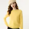 Suéter de cachemira suave y amigable con la piel para mujer, otoño e invierno 2026, cuello redondo grueso, diseño versátil, tejido de lana