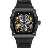 Reloj Marca Kingston para Hombre Banda de Silicona Deportiva Mecánico Automático Hueco Reloj de Hombre Moderno Modelo Caliente Transfronterizo