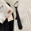 Corbata Jk con Cremallera Perezosa Estilo Básico con Camisa Versátil Negra Pura Corbata Estrecha para Estudiantes Hombres y Mujeres Atractivo y Gratuito