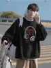2026 Nueva Sudadera con Capucha de Cuello Redondo para Primavera y Otoño Marca Americana de Moda Ins Estampado Holgada Casual Top Moda Masculina