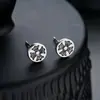 Brincos Cluster de Diamante Cheio de Novo Estilo Transfronteiriços para Homens, Modernos e Versáteis, Brincos de Flor de Íris em Forma de Cruz de Alto Padrão para Mulheres