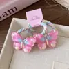 Corda de Cabelo Elástica Grande Colorida Transparente de Borboleta para Rabo de Cavalo Feminino Versátil Doce Elástico para Prender Cabelo