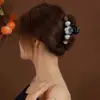 Pinza para el Cabello de Perlas de Girasol Transparente de Alta Gama 2026 Nueva Moda Pinza de Tiburón para Recogidos en la Parte Posterior de la Cabeza Accesorio para el Cabello