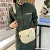 Bolsa Transversal Infantil Simples e Versátil para o Dia a Dia Bolsa de Ombro Casual Japonesa de Grande Capacidade Retrô Cor Pura para Meninos e Meninas