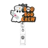 Halloween Transfronteiriço Fantasma Médico Acrílico Glitter Retrátil Fácil Puxar Fivela Adesivo de Tecido Giratório Clipe de Crachá Fácil de Puxar