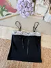 Camisole Sexy Renda Estilo Doce Patchwork Tomara que Caia Costas Nuas com Bojo Embutido Slim Fit Top Modelador para Mulheres Verão