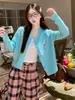 Chaqueta cárdigan única y súper elegante de estilo coreano para mujer, nuevo modelo 2026, suéter de punto amarillo, top para atuendo de principios de otoño estilo coreano
