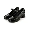Zapatos de uso diario elegantes estilo francés, punta redonda, tacón grueso, correa dorada, poco profundos, suela blanda, cómodos, zapatos sencillos y versátiles