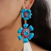 Brincos de Flor Europeus e Americanos Transfronteiriços com Gotejamento de Óleo e Cravejados de Diamante, Brincos Retrô Simples e Fashion, Brincos de Nicho de Alta Qualidade para Mulheres