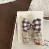 Nuevos pasadores para el pelo, diademas, horquillas, pinzas laterales y gomas elásticas infantiles de cuadros marrones con lazo, estrella y corazón