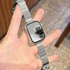 Correa de metal de acero inoxidable de bambú para applewatch10 generación apple watch iwatch senior mujer SE