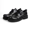 Zapatos de cuero de cabeza grande Zapatos Derby de cuero primavera y verano suela gruesa zapatos de cuero retro botas Martin para hombre cuero de capa superior una generación de pelo