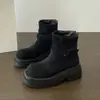 Hebilla de cinturón Martin estilo nuevo botas de plataforma western de suela gruesa botas cortas de ante para aumentar la altura para personas menudas