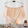 Ropa interior de encaje para mujer, de verano, con costuras de seda helada, cintura media, talla grande, transpirable, sin costuras, ropa interior para mujer, bragas con entrepierna de grafeno
