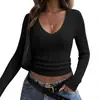 AliExpress eBay Moda Femenina Primavera y Otoño Estilo Europeo y Americano Cuello en V Tejido de Punto Trenzado Corte Ajustado Versátil Suéter de Manga Larga Venta al por Mayor