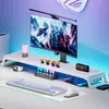 Soporte de altura ajustable para computadora para modificación de escritorio, estación de carga USB de expansión para portátil, base elevada para monitor y estante de almacenamiento