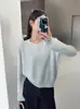 Suéter de malha com gola redonda e mangas compridas, padrão de pônei estilo coreano, veludo Andi, novo fino casual estiloso para o início do outono de 2026