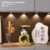 Adorno Lindo de Panda para Entrada, Decoración de Sala de Estar para el Hogar, Pieza de Exhibición para Guardar Llaves, Artesanía de Resina de Gama Alta de Nicho