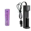 Bateria de Lítio Recarregável 18650 Cabeça Plana Pontiaguda 3.7V Lanterna de Luz Forte Farol Buzina Carregador de Bateria 4.2V