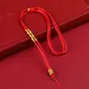 Colar com Pingente de Fio Vermelho Cordão Ajustável para Homens e Mulheres