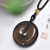 Qinpei Wholesale Colgante de Cristal de Té Natural con Hebilla de Paz y Cordón Trenzado Hecho a Mano Collar con Hebilla de Paz Colgante para Pareja