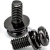 Acero Inoxidable 201 Negro Tornillos de Combinación de Tres Piezas Tornillos para Máquina de Cabeza Redonda Phillips Combinación de Tornillos con Arandela de Resorte Plana M4/M5/M6