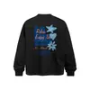 Camiseta de manga larga con estampado de letras y estrellas de marca creativa y moderna para hombre, top holgado casual de cuello redondo para primavera y otoño