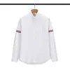 Nova Camisa Tb, Camisa de Tecido Oxford, Camisa com Mangas Duplas de Fita, Camisa Casual de Manga Longa, Camisa Clássica