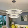 Lámpara de Sala de Estar Nueva 2025 Minimalista Moderna Artística Nórdica Duplex Villa Pasillo Anillo Círculo Lámpara de Restaurante