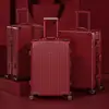 Maleta de Equipaje, Maleta Roja, Maleta con Ruedas, Maleta de Cuero para Mujer, Maleta de Boda, Maleta de Dote Nupcial, Maleta de Viaje, Maleta de Dote