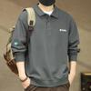 Marca de moda pesada americana Camisa Polo de Manga Larga para Hombre Primavera y Otoño Nueva Solapa Holgada Casual Sudadera para Hombre