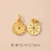 Colgante de Cuentas Espaciadoras Estilo Antiguo Chapado en Oro Microincrustado con Circonita Amarillo Dios de la Riqueza Accesorio para Atraer Riqueza, Accesorio para Pulsera de Hilo Rojo DIY
