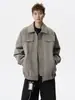 Chaqueta de cuero casual de alta calidad para hombre, estilo americano de otoño, diseño holgado, chaqueta de trabajo, marca de moda, abrigo de cuero versátil con cuello de solapa