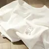 Camiseta de Manga Corta de Algodón Puro con Estampado de Conejito Ins Estilo Japonés para Mujer 2026 Verano Nuevo Estudiante Casual Top de Media Manga