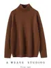 Suéter de Cuello Alto Nuevo para Otoño e Invierno Suéter Grueso para Mujer Suéter de Punto Holgado Camisa Base Interior Talla Grande de Moda Versátil Venta al por Mayor