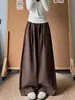 Calça Feminina de Outono 2026 Estilo Coreano Marrom Estilo Preguiçoso Cintura Alta Macia e Grudante Perna Larga Nova Casual Solta Emagrecedora Petite
