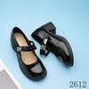 Sapatos Mary Jane de Couro Estilo Francês para Mulheres, Novo Modelo Verão 2026, Adequados para Combinar com Vestidos, Salto Alto com Fechamento em Velcro, Salto Grosso, Sapatos de Salto Baixo com Bico Aberto