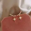 Aretes de Estrella de Ocho Puntas de la Suerte con Incrustaciones de Diamantes, Elegantes Aretes Minimalistas Nuevos y de Moda, Pequeños Aretes de Moda con un Toque Único