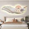 Lámpara LED de lujo ligera, pintura decorativa de cisne para mesita de noche, dormitorio principal, pintura mural colgante moderna y sencilla con sentido avanzado