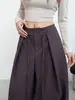 Pantalones Morados de Moda Cortados con Tijera para Mujer, Novedad Otoño 2026, Pantalones Casuales Sueltos de Cintura Alta, Versátiles Pantalones de Pierna Ancha Adelgazantes