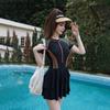 Traje de buceo con cremallera, cuello alto, manga corta, protección solar, traje de baño, falda conservadora, talla grande, adelgazante, nuevo lanzamiento para mujer