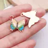 Liga Transfronteiriça Esmalte Borboleta Colorida Moda Europeia e Americana Joias Acessórios DIY Pingente Único Pulseira Colar Chaveiro