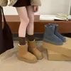 Botas de Neve Cinzas com Solado Grosso para Mulheres, Novas Botas de Algodão de Cano Curto para Aumentar a Altura do Inverno 2025, Botas de Algodão Quentes com Forro de Lã