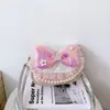 Nova Bolsa Transversal de Princesa Infantil para Meninas com Laço, Bolsa de Ombro Versátil e Leve, Bolsa de Mão Fofa com Pérolas, Transfronteiriça